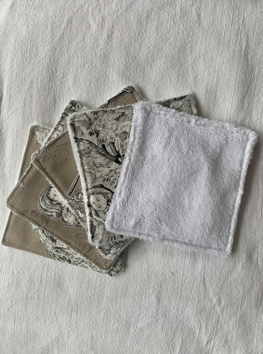 Lingettes réutilisables - Jouy de Fruits taupes