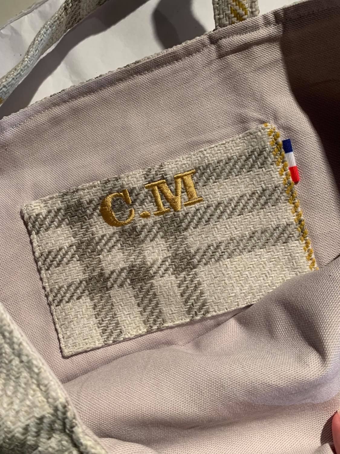 Cabas - Tartan Pion Moutarde �?? BAZAR Atelier Sablon