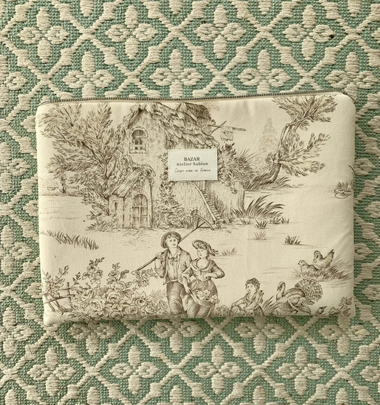 Pochette Ordinateur 15'' - Jouy de Fruits Moka