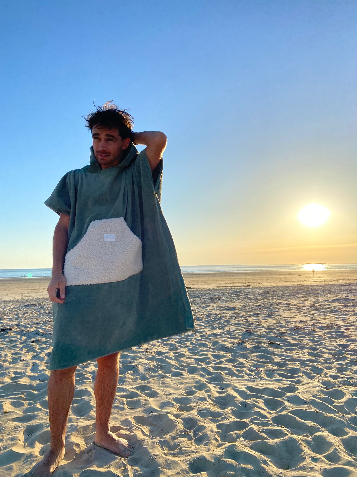 Poncho de bain Adulte Moumoute Olive - Main Image